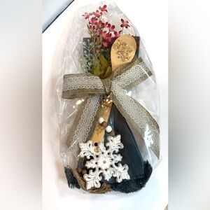 New Hostess Gift Blue Tea Towel and Spoon Gift Set